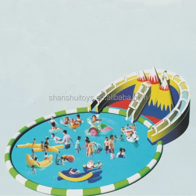 2023 Manufacturer inflatable water toys amusement park equipment,giant inflatable water park with pool and slide games for sale