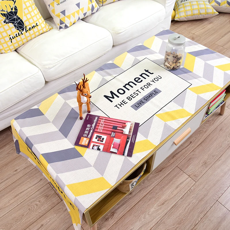 Льняная скатерть в нордическом стиле на заказ с украшением для дома