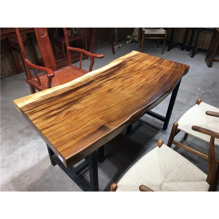 
South American Walnut Solid Wood Slab Home Dining Table Top 