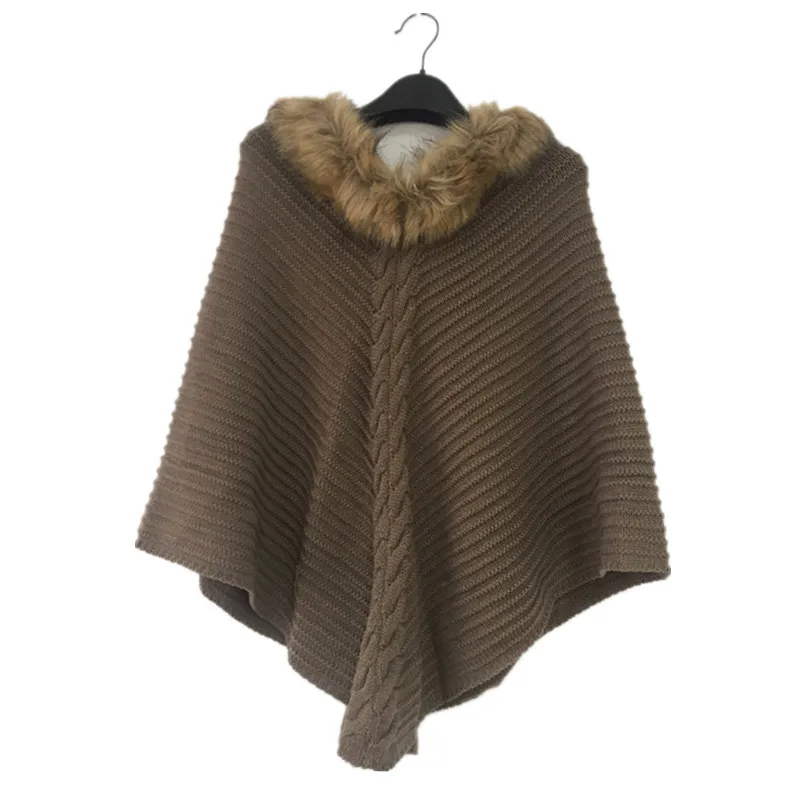 
top fur neck large pashmina winter warm knitting shawl tassels 