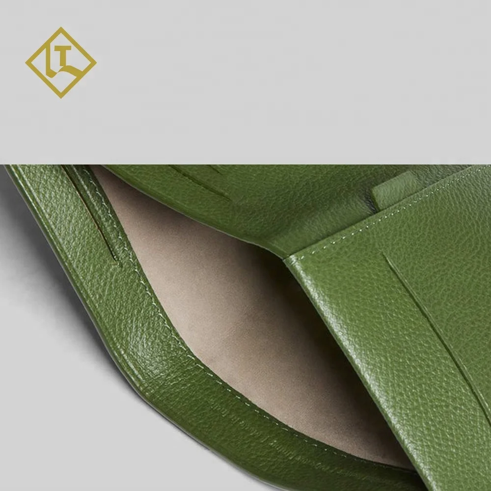 Premium full grain vegetable tanned leather rfid money clip credit card holder minimalist wallets leather men slim wallet