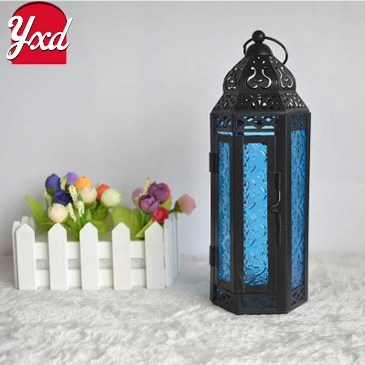 glass Moroccan Style decorative lantern for candle