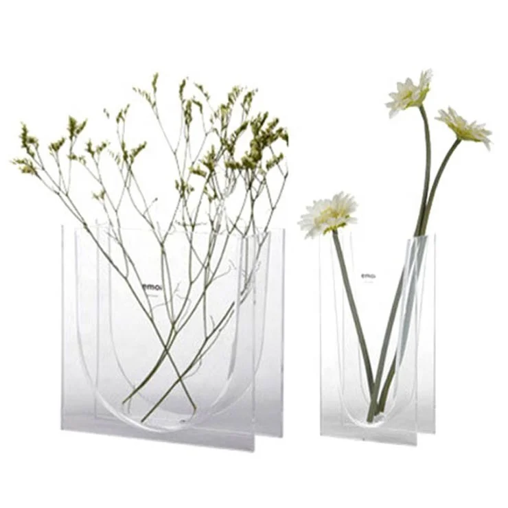 Factory price transparent tabletop flower acrylic vase small flower vase