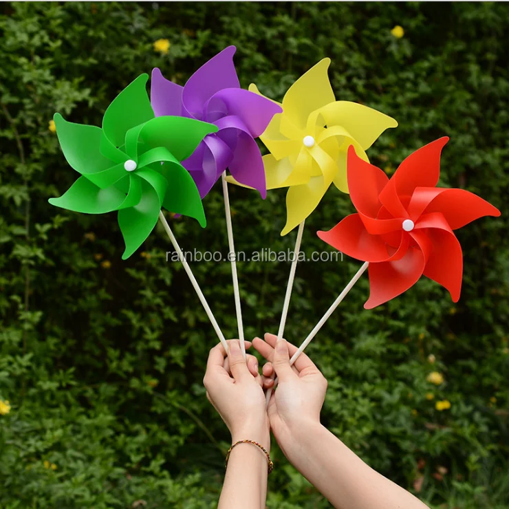 Wholesale plastic garden decoration diy multicolor windmill