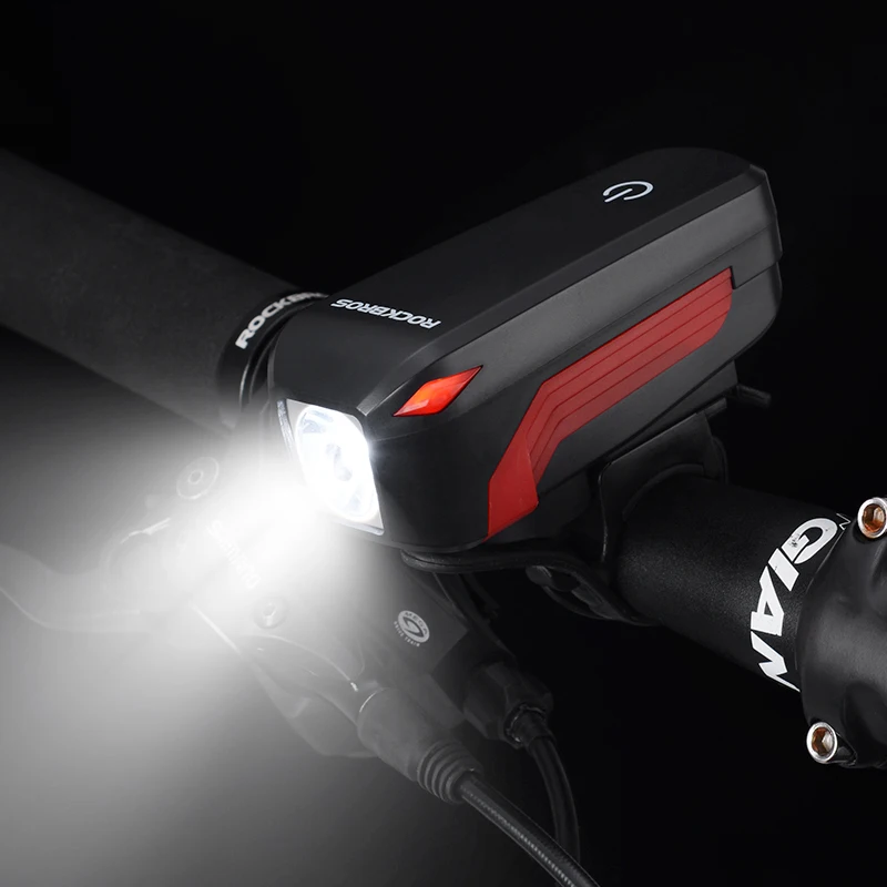 ROCKBROS 140dB Super Loud and Waterproof 350lm of Bicycle Electric Horn bike Bell Bicycle Front LED flashlight
