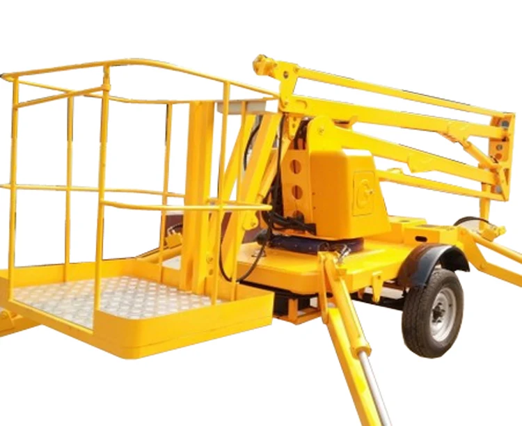 
14m hydraulic towable boom lift trailer mounted used for cherry picker 