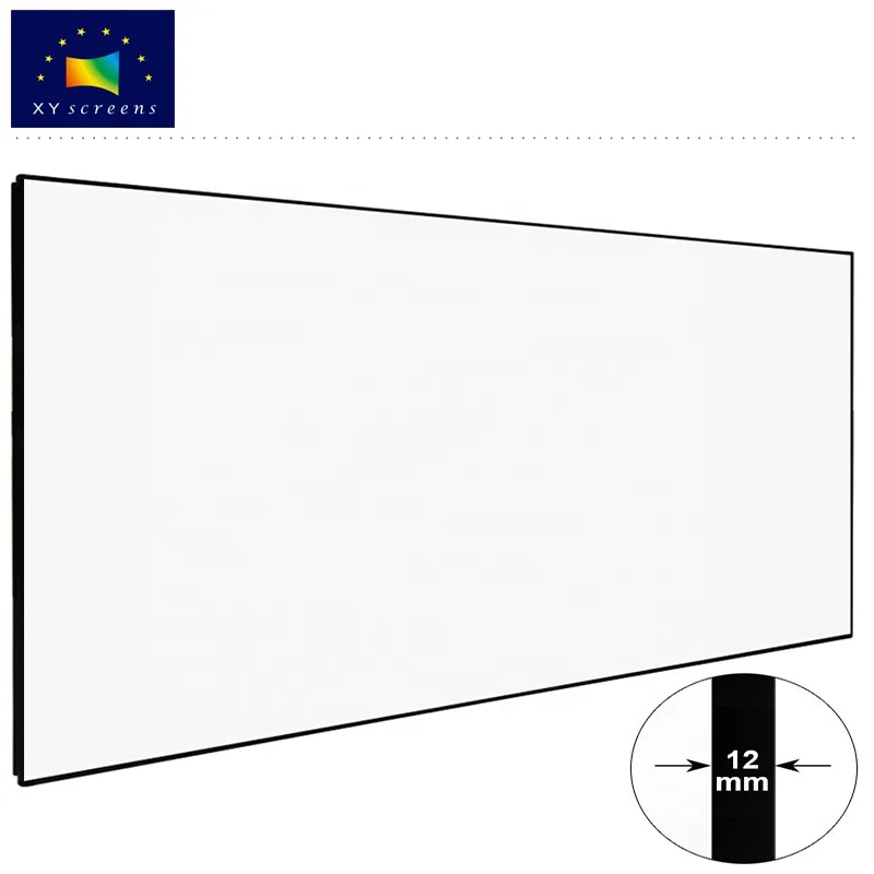 Thin Bezel Frame Projection Projector Screen  with 4K Woven Acoustically Sound Transparent Fabric for 3D Full HD Home Theater