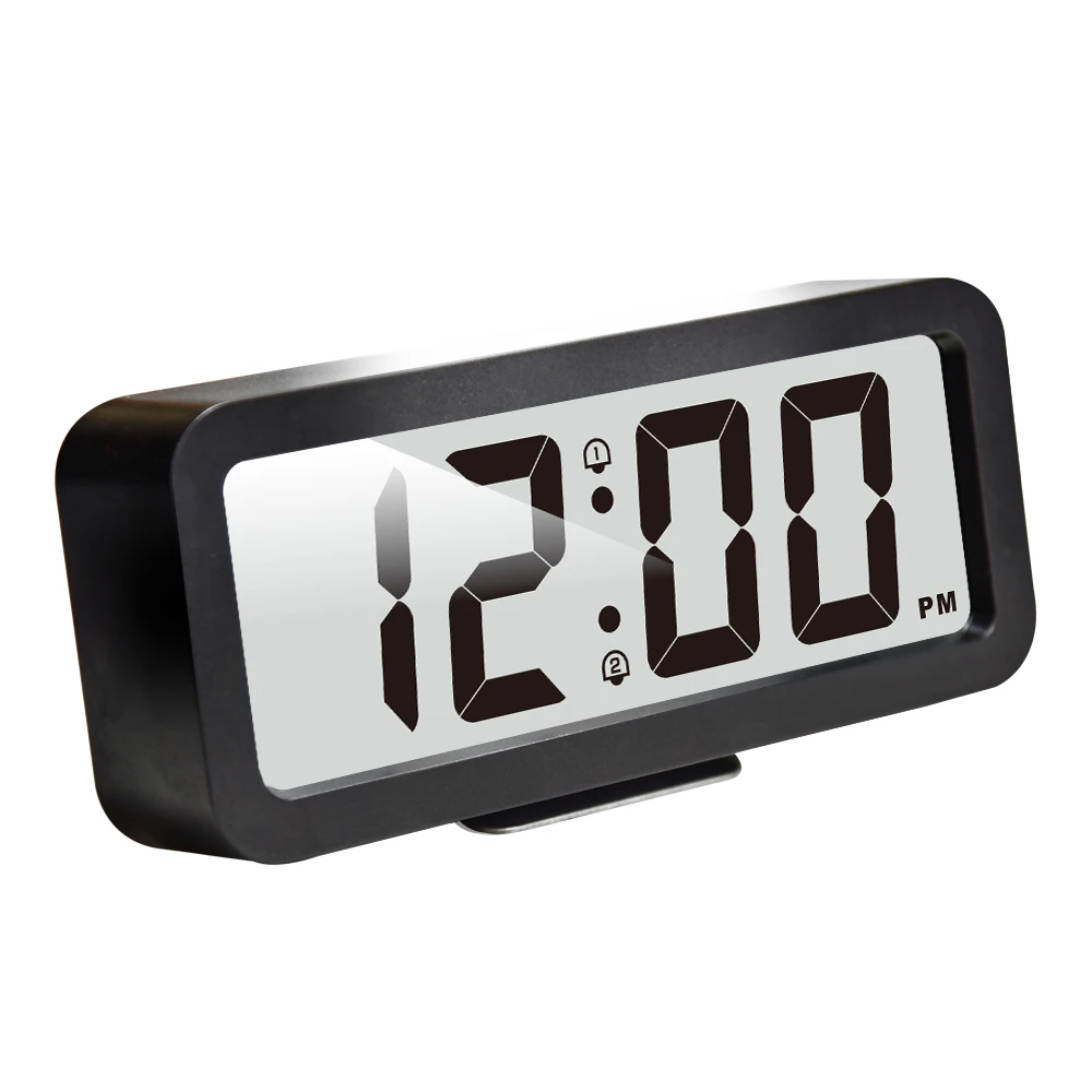 2023 Large LCD Display Digital Alarm Low Light Sensor Light Easy to Set Day Alarm Clock Home