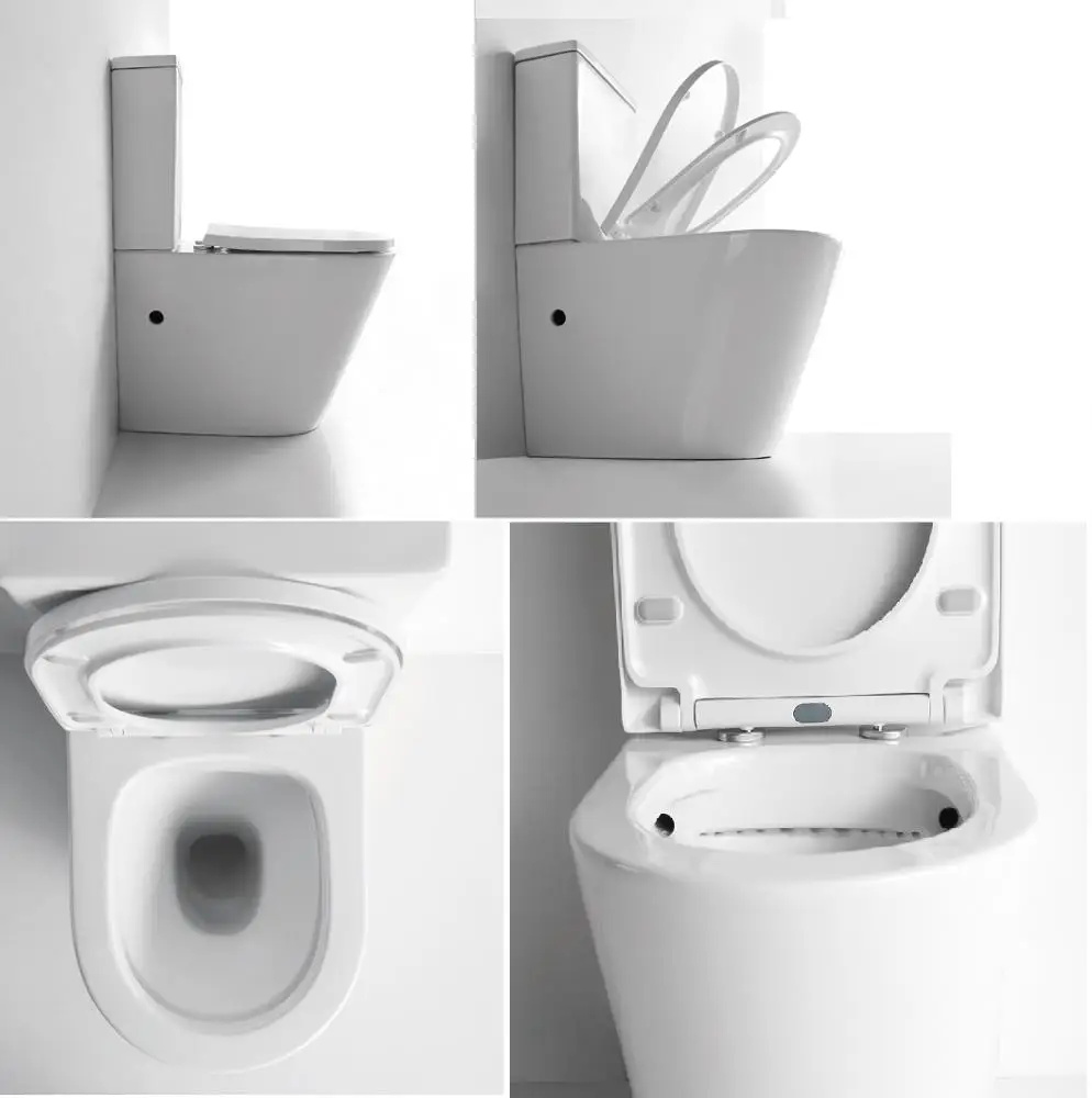 Europe style water closet rimless two piece toilet