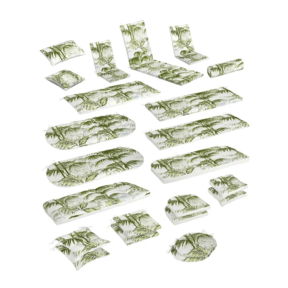 All Weather Tropical forest Plant Print Waterproof Plain Beach Sun Lounge Cushion for Outdoor