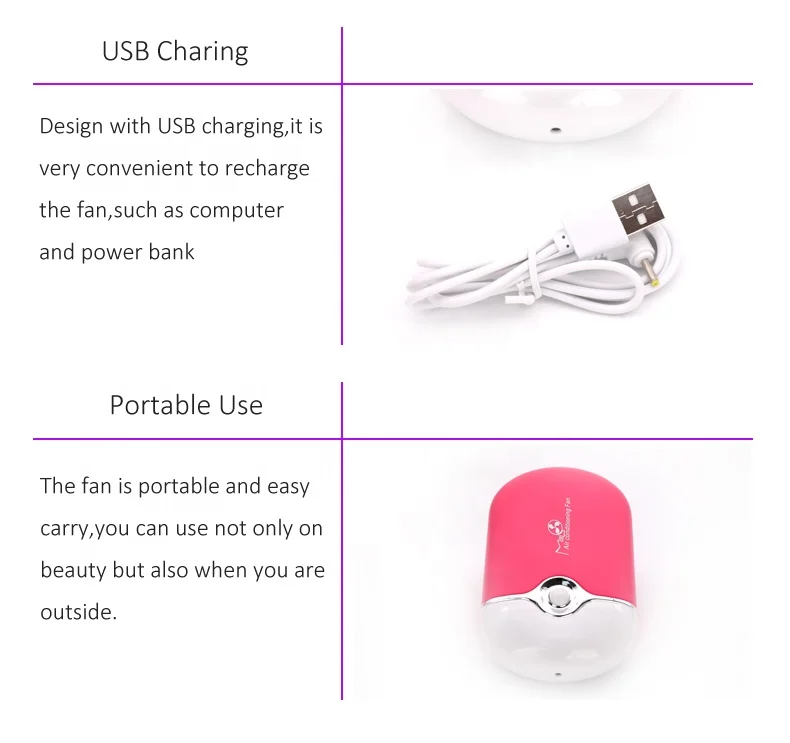 Mini Portable USB Rechargeable Blower Fan Tool For Eyelash Extension And Eyelash Grafting