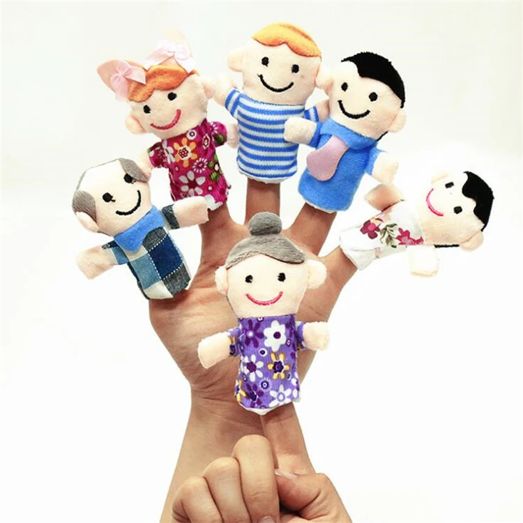 
High Quality Plush Soft Animal Dolls Props Toys Finger Set Cloth Velvet Puppets 