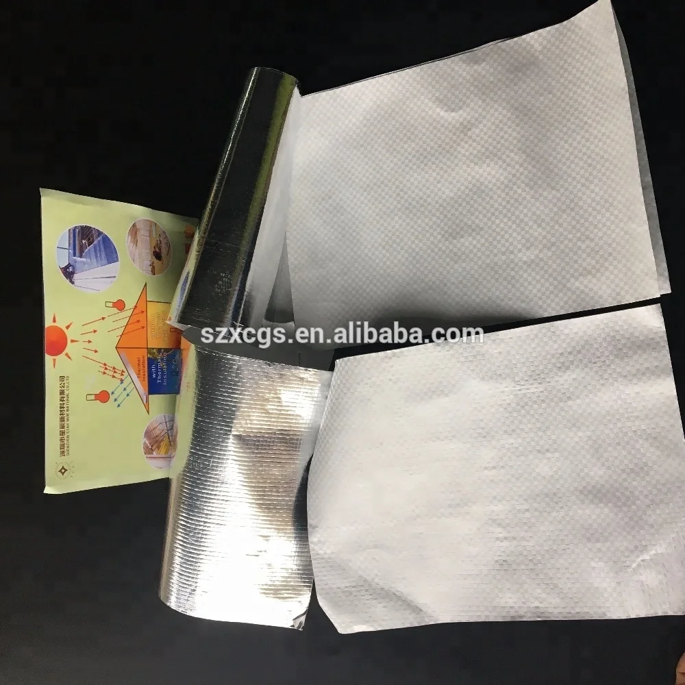 Single /Double Side Aluminum Foil Woven Cloth thermal insulation Reflective Radiant Barrier Woven Fabric