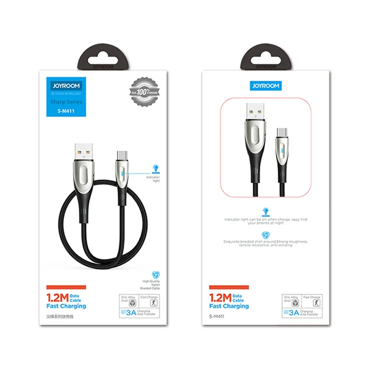 Joyroom TYPE-C data cable Braided Nylon Aluminum Fast Speed 1.2 Meter Usb Type C Cable