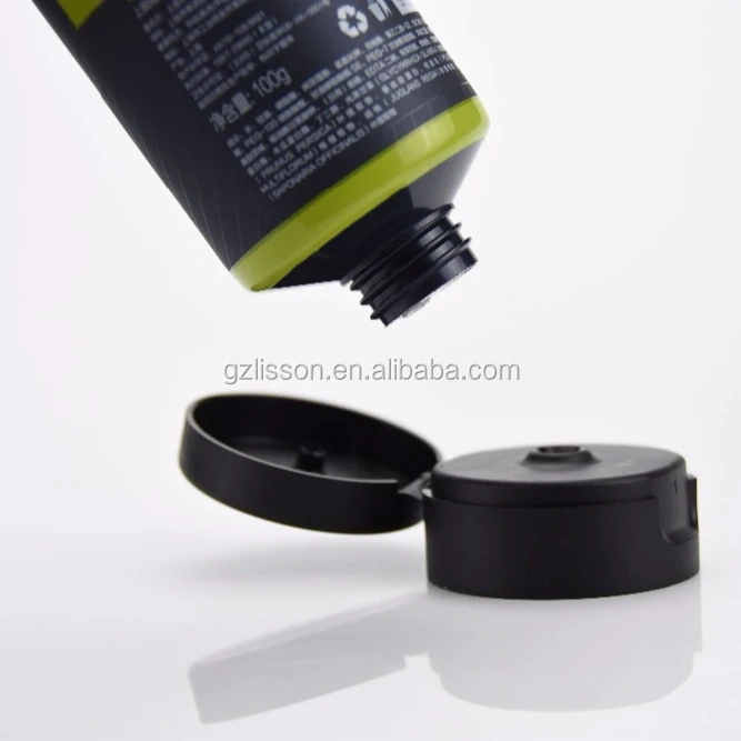 100 мл пустая черная косметическая упаковка для ухода за кожей мужской пластиковый тюбик для очистки лица