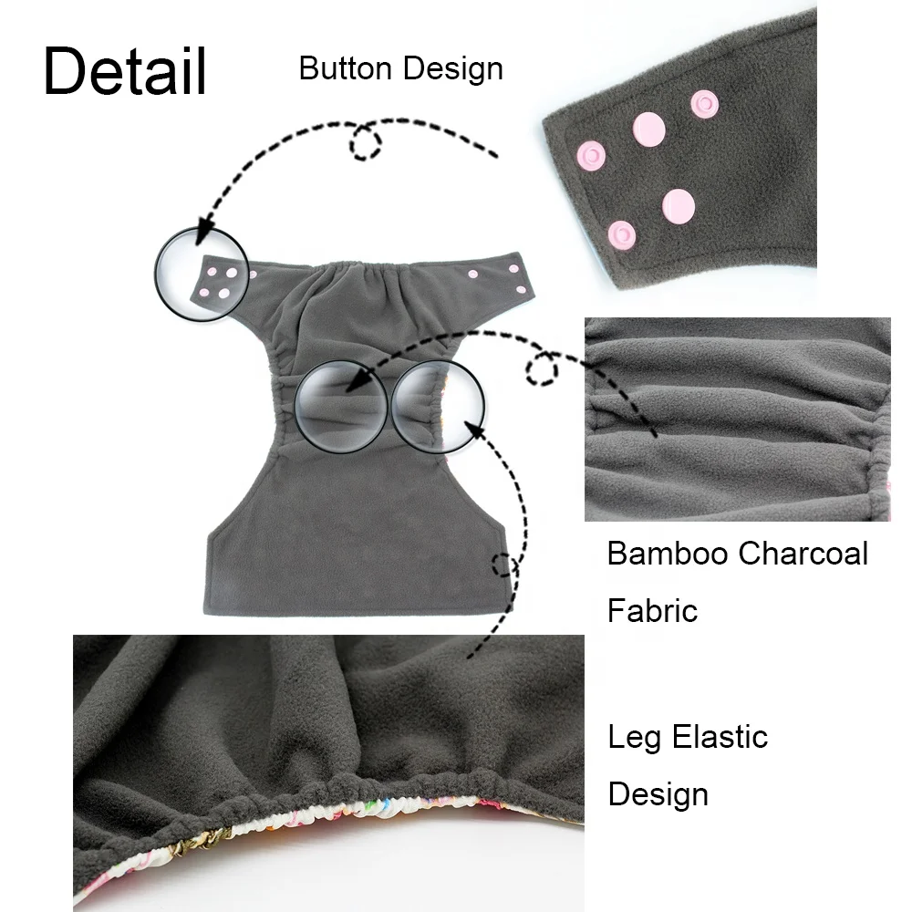 Goodbum Charcoal Bamboo Inner Washable Cloth Nappy Diaper Baby Insert Reusable Diapers