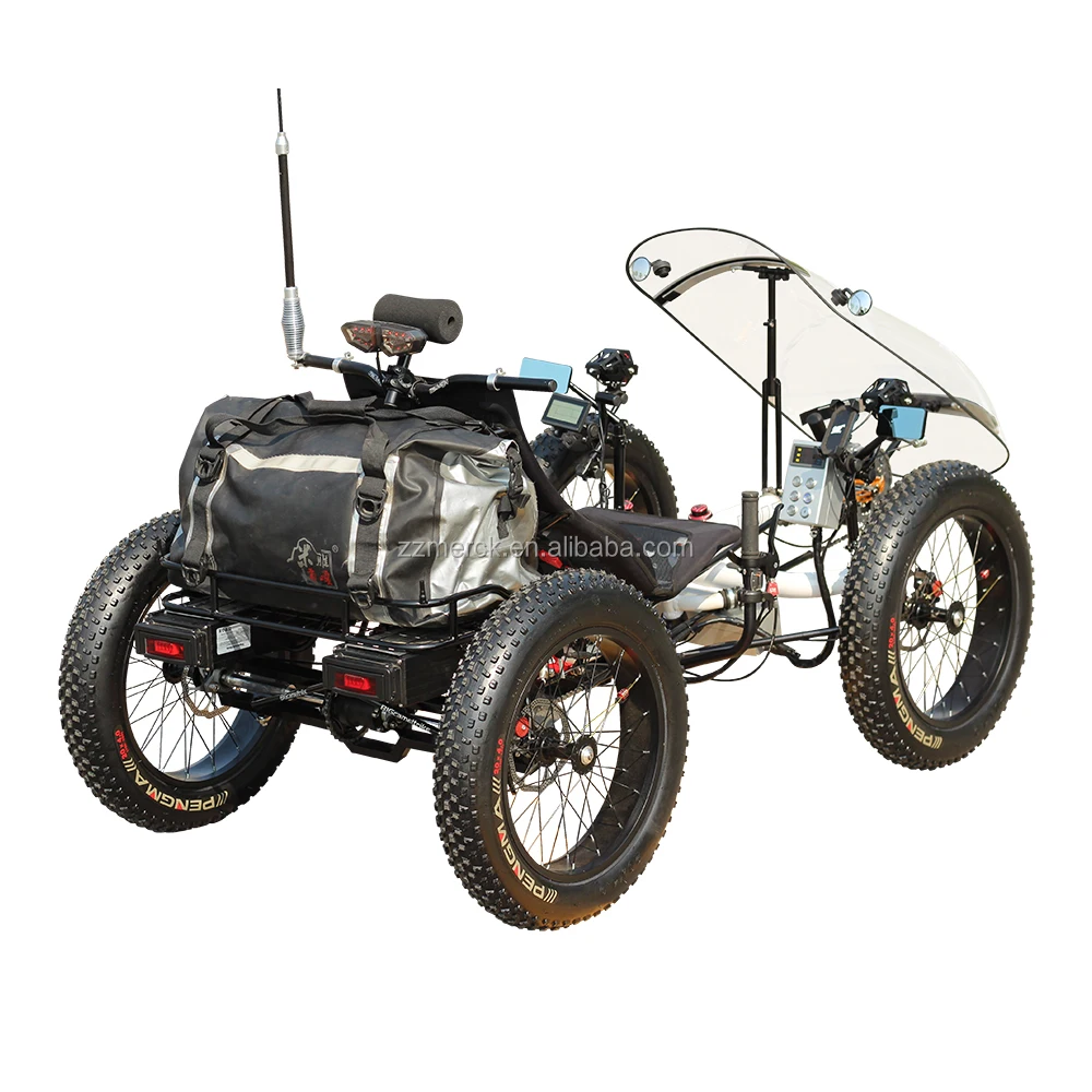 
Riding in Snow and Sand 6061 Aluminum Alloy Frame Big Fat Tire Recumbent Cycle Electric Recumbent Quadricycle 