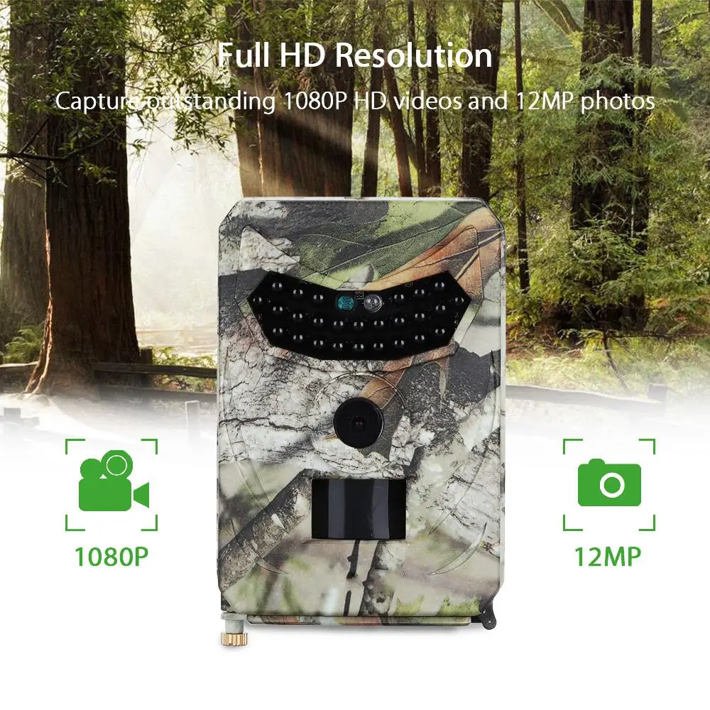  12MP 1080P охотничья камера 26 шт 940nm IR огни фото ловушка ночное видение дикой природы Trail тепловизор видеокамеры