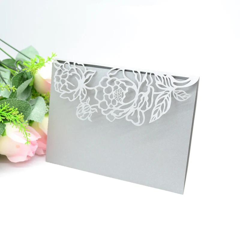 Laser cut wedding invitations card envelopes decorations