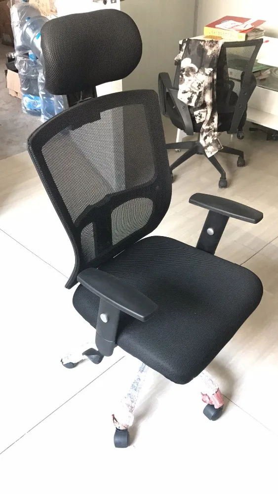
Office Furniture mesh chair with heardrest adjustable armrest chrome base JYX0166 
