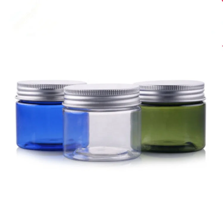 
50g 80g plastic cream jar with aluminum cap / plastic wide mouth food cans/ cream jar for face hair body cream 