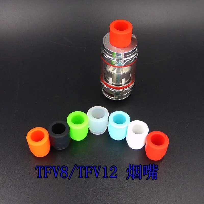 Silicon Drip Tips For TFV8 Tank Vaporizer test Mouthpieces For E Cigarettes Fit 510 Atomizers more Colors With Individual bag