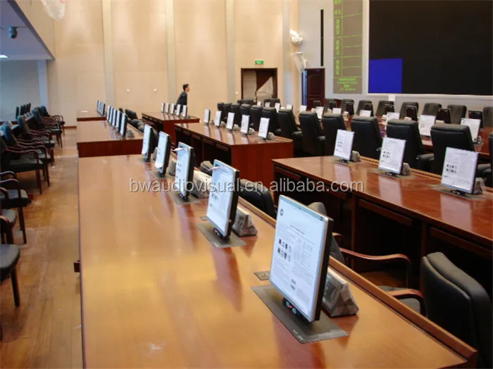Remote Controlled Table LCD Lift For Conference System/Motorized Monitor Lift Mechanism