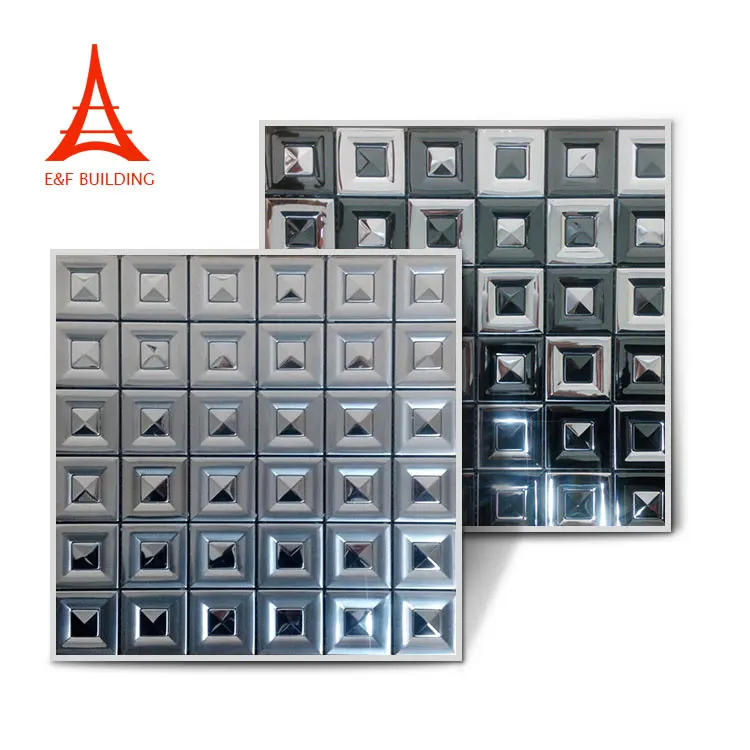 Square metal mix glass mosaic tiles metal mixed mosaic for kitchen wall decoration