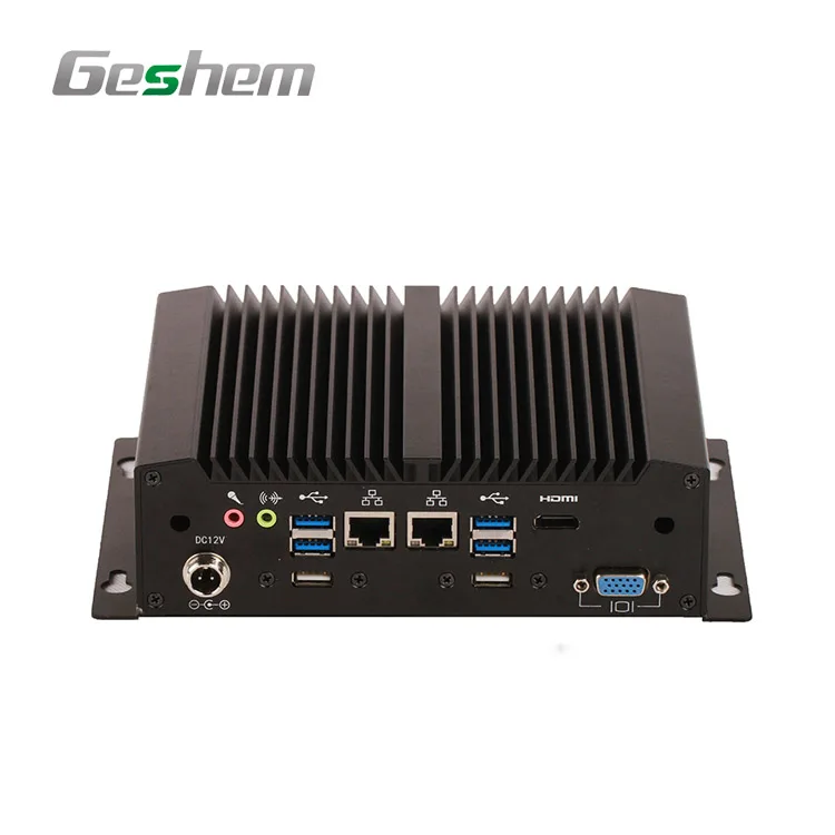 Без вентилятора X86 Mini PC Dual NIC Baytrail Quad Core J1900 ЦП 2 ГБ оперативной памяти 8 SSD Ubuntu встроенный