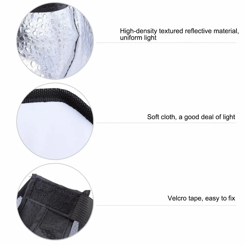 
20cm Universal Flash Diffuser Softbox Silver Reflector Mini Professional Photo Diffuser Soft Light Box 