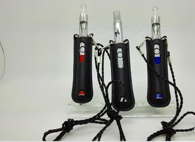 Portable Electronic Cigarette Pouch PU Leather Lanyard Ring Necklace Carrying Bags E Cig Lanyard E Cigarette Leather Case
