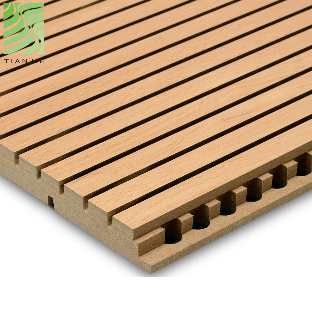 Tianjie Acoustic panels Factory Sound absorption pet decorative grooved acoustical panels