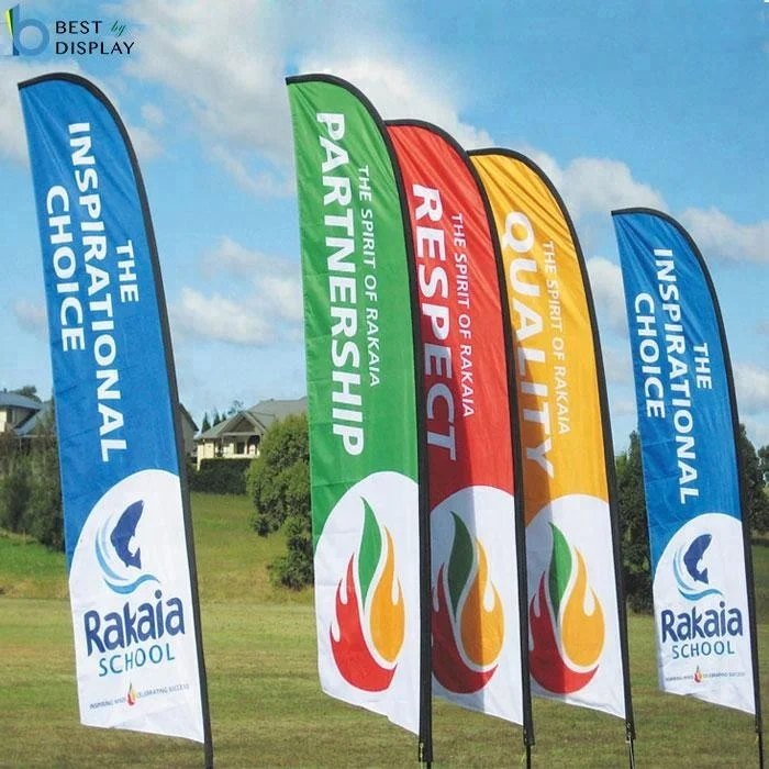 Рекламная наружная реклама печатные двухсторонние перьевые флаги на