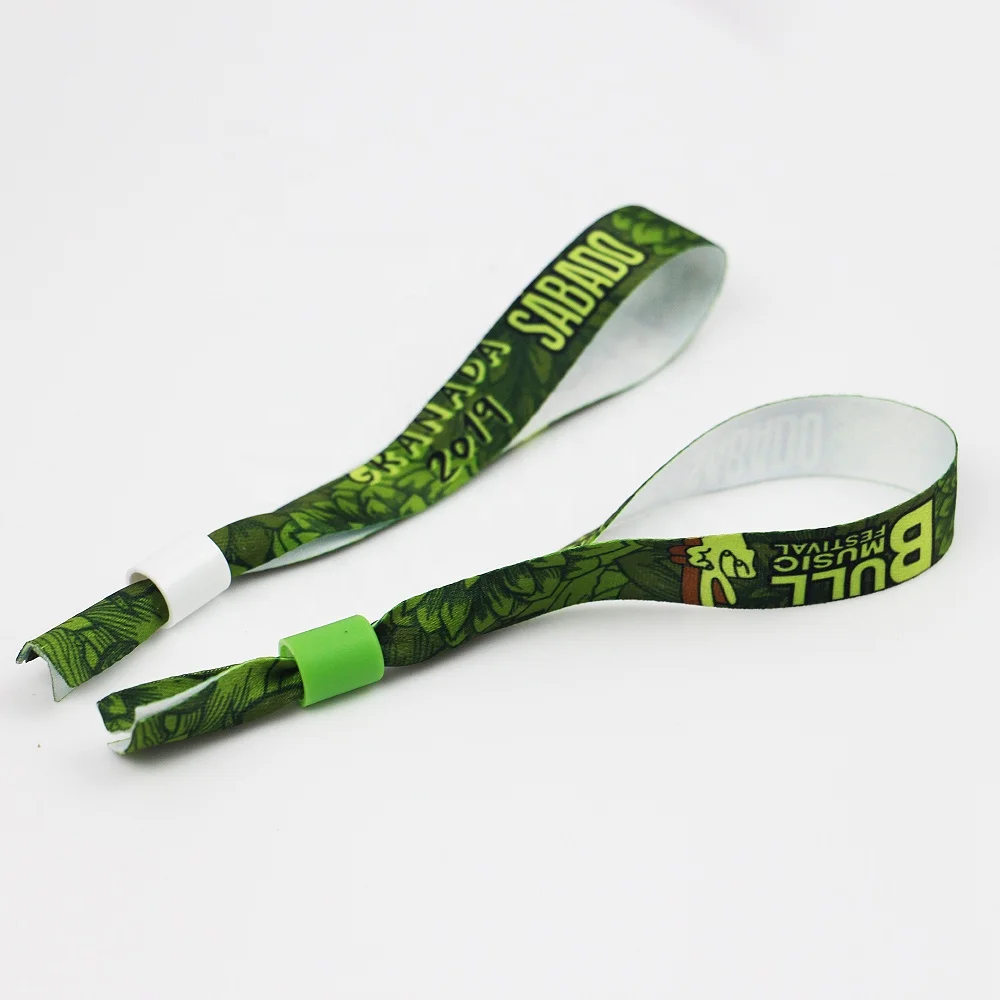 
Custom Festival Events Ribbon Wristband with one time use lock 