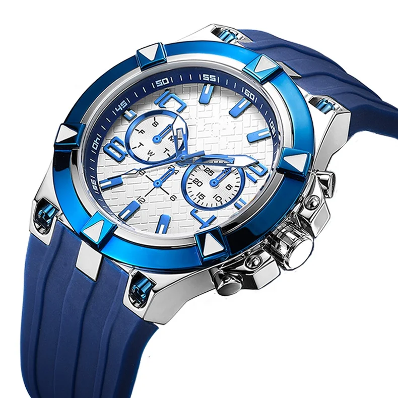 Private label watch manufacturer 2019 new design 24 hour dial stainless steel back multifunction dual watch