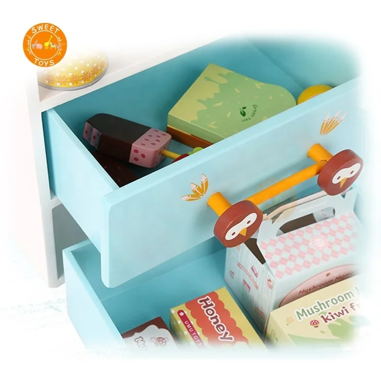 wooden Mini Fridge pretend toy play wooden kitchen set for kids wooden miniature Children refrigerator toys