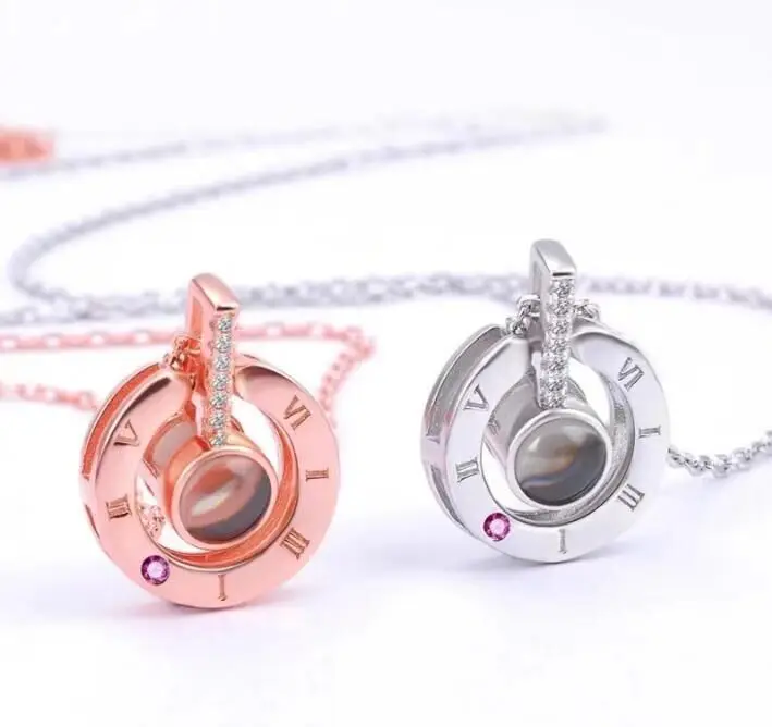 Newest 18k Gold &Silver 100 languages I love you Custom Women Necklace