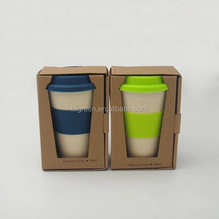 custom logo printing eco friendly Coffee Mug 400ml 450ml bamboo fiber coffee cup