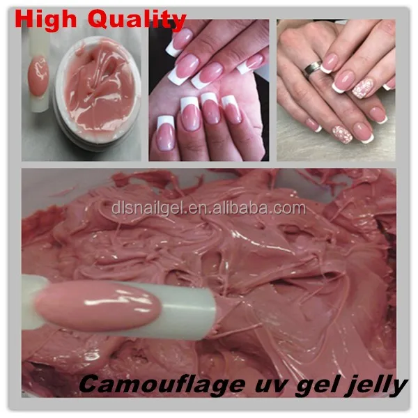 Camouflage UV Gel Jelly thick hard gel nail polish  bulk color Rubber base coat jar 1kg for last long time