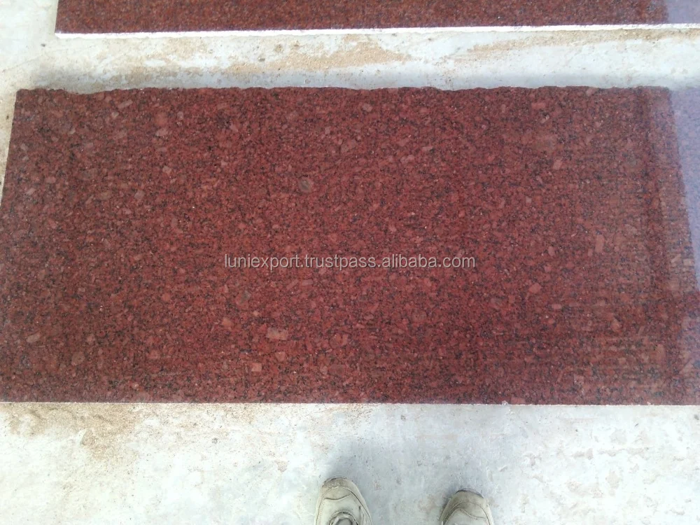 Polished Gem Red Granite Slab For Flooring Thickness Top Quality Utilized For The Interior And Exterior Decoration Purposes