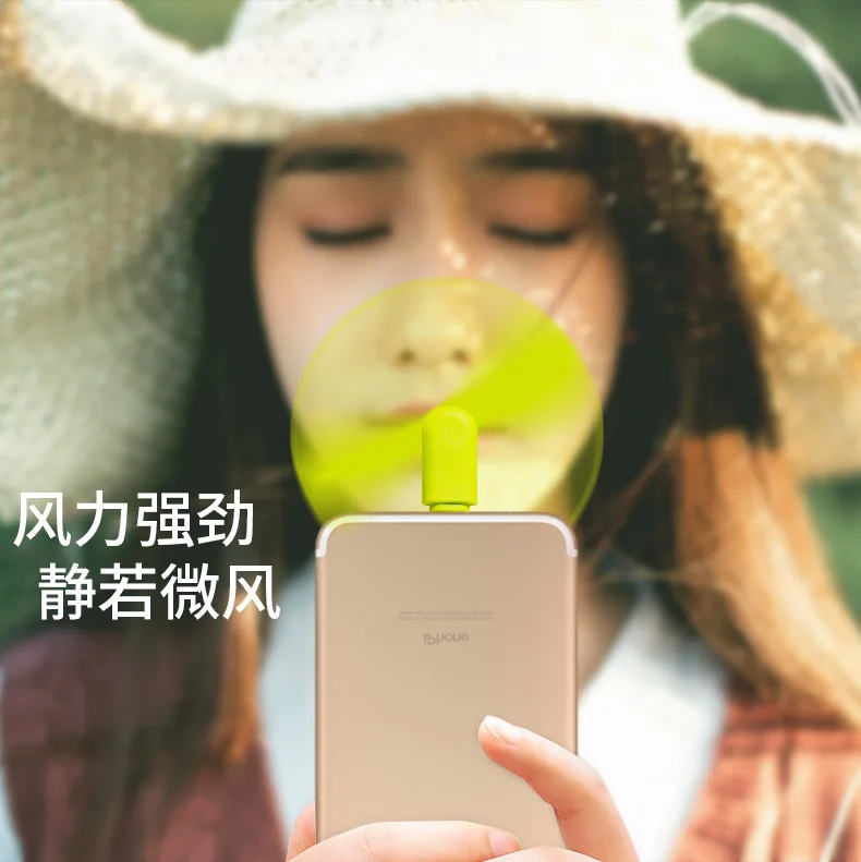 New arrival Summer Hot 2 in 1 Mini USB Fan Portable Fan for Mobile Phone Computer Power bank Air Cooling Fan with iPhone Plug