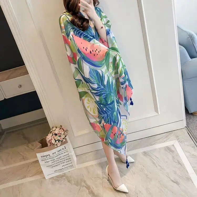 Wholesale Custom Printing Large Silk Cotton Blends Scarf Sarong