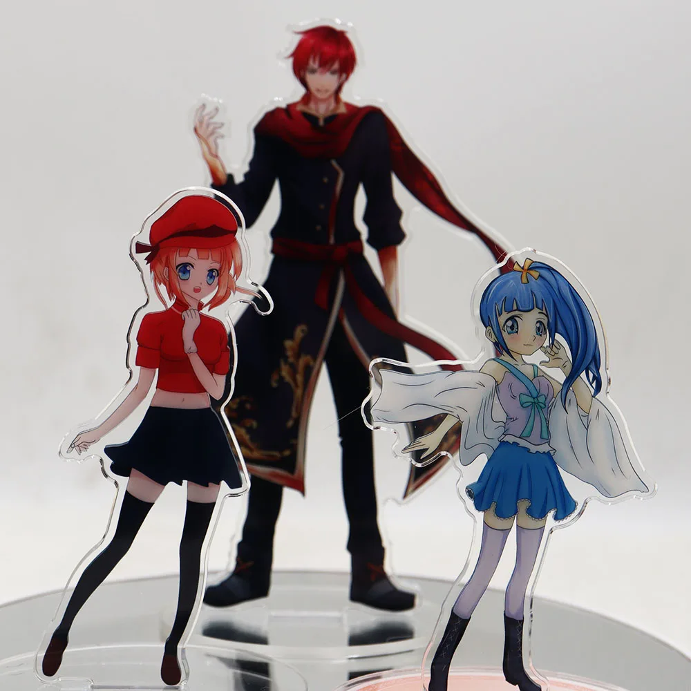 Custom laser cut printed logo anime figure acrylic keychain display stand