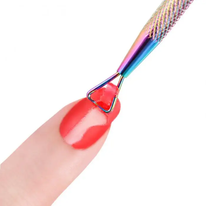 Nail Polish Remover Cuticle Stainless Steel Triangle Cuticle Peeler Scraper Remove Gel Nail Tool