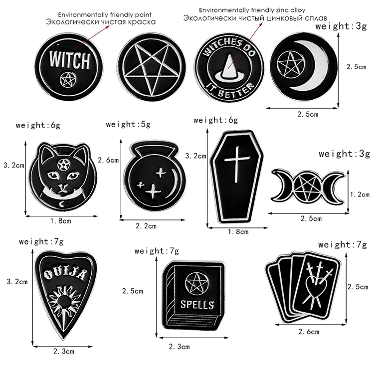 Backpack jacket accessories black moon pins badges brooches enamel lapel pin