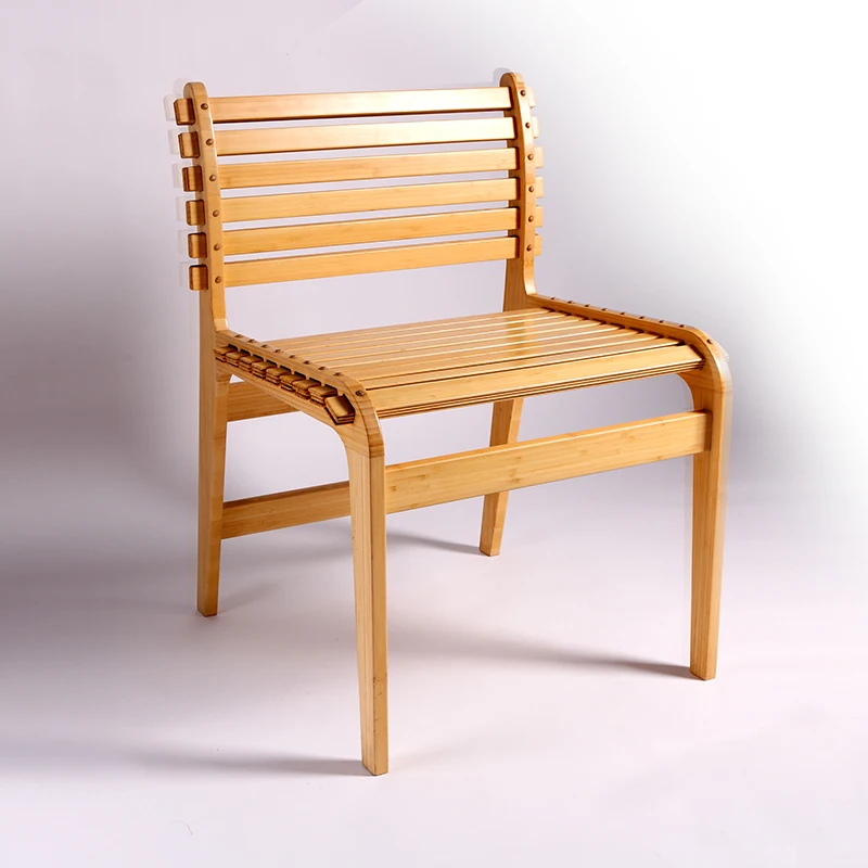 Creative flexible bamboo chair wood dining chairs