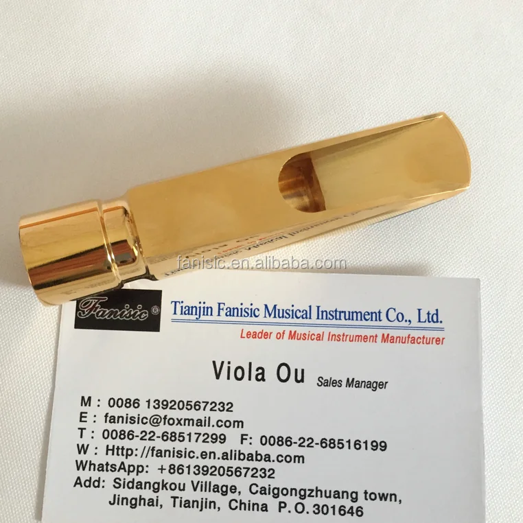 Metal mouthpiece for alto saxophone sax gold plated size 7