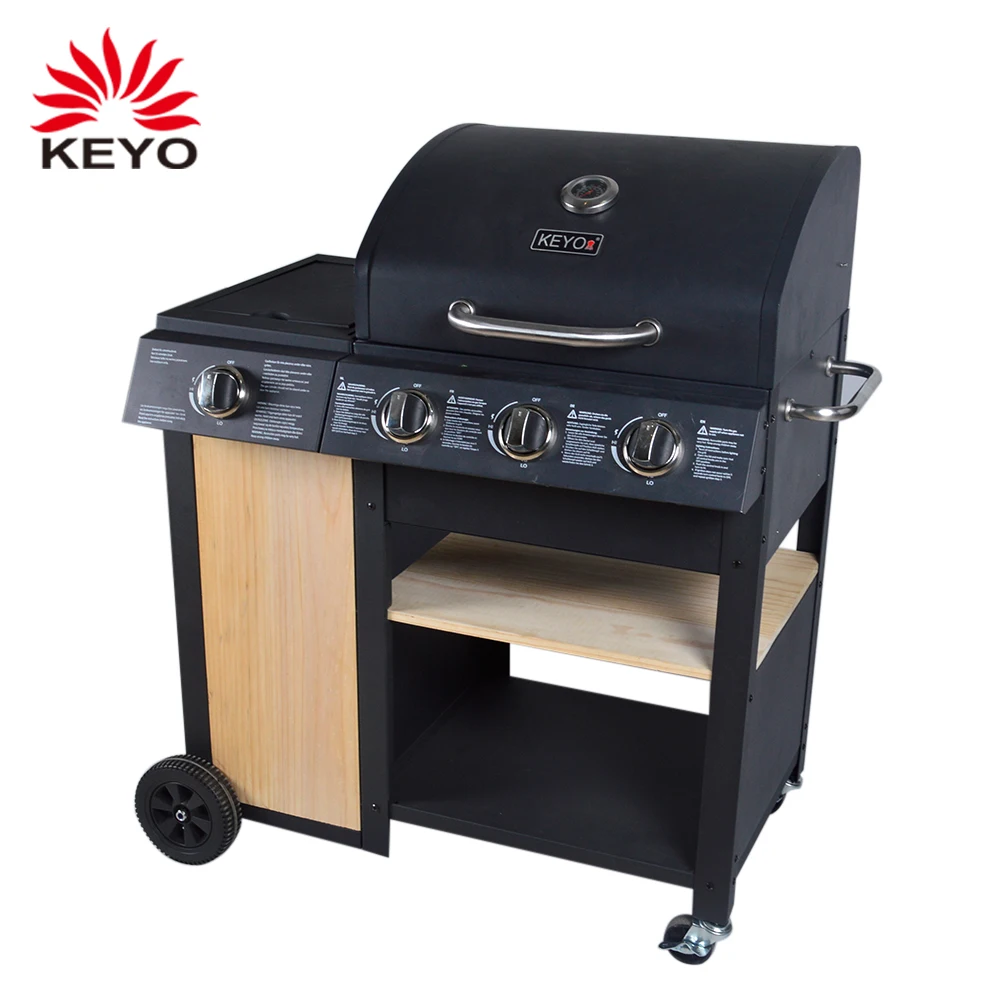 new design outdoor 4 four burner gas grills big size rectangle barbecue bbq gas grill