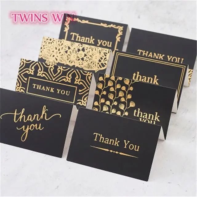 2019 hot sale two fold black color  thank you invitation card design 015