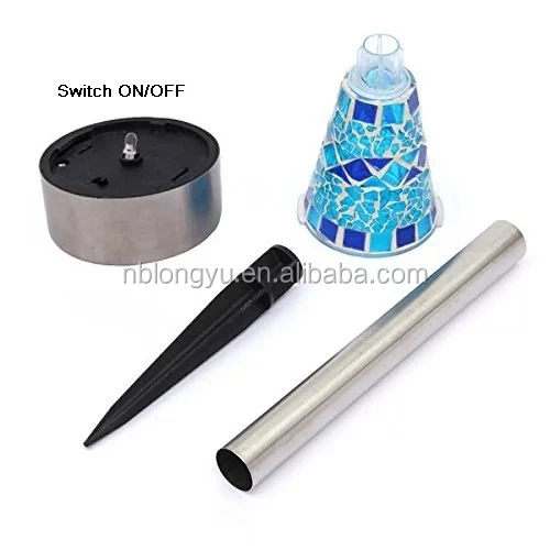 3 Pack Mosaic Solar Powered Stake Lights  Solar Outdoor Garden Light